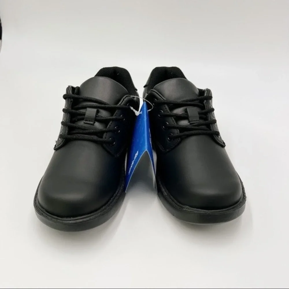 NEW Stride Rite Boys Kids Size 11.5 Murphy Black‎ Leather Lace Up Loafers Shoes